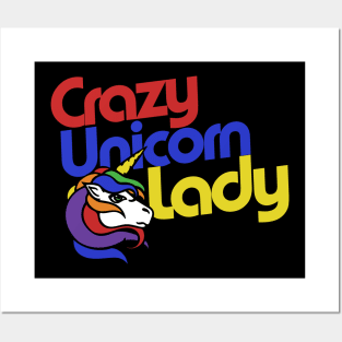 Crazy Unicorn lady Posters and Art